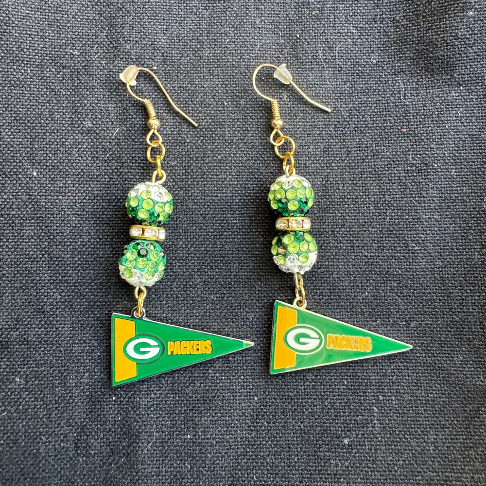 Handmade NFL Green Bay Packers Earrings